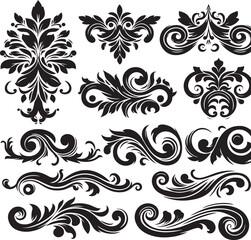black and white floral elements
