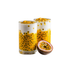 Refreshing Passion Fruit and Yogurt Parfait in Glass