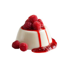 Creamy Panna Cotta with Fresh Raspberries and Raspberry Sauce