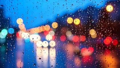 Rainy City Night with Blurred Lights. (1)