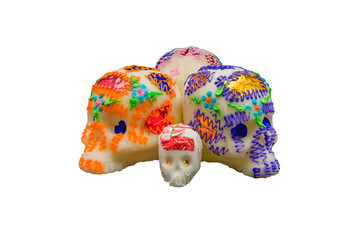 Colorful Sugar Skulls Day of the Dead PNG
