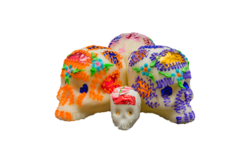 Colorful Sugar Skulls Day of the Dead PNG