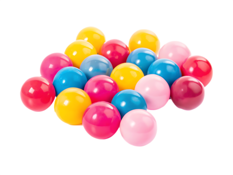 Pile Of Colorful Round Gumballs On White Background candy sweet isolated on a transparent background - Powered by Adobe