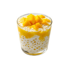 Delicious Mango Sago Dessert in Glass