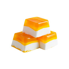 Delicious Layered Orange and White Dessert Cubes