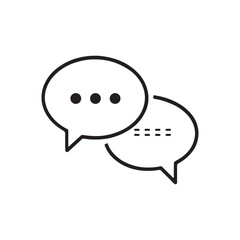 Two speech bubbles with dots indicating conversation and communication icons vector
