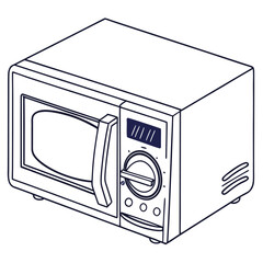 Fototapeta premium microwave oven outline minimal household gadget