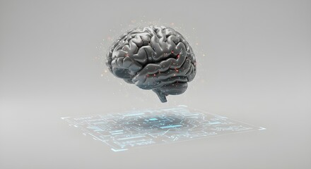 Artificial Brain with Neural Network Connection | Digital Intelligence Concept for Technology and Innovation Marketing