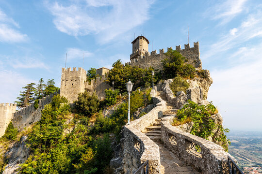 View at the Guaita tower, the oldest tower in San Marino, Europe