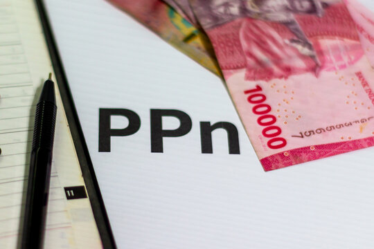 Indonesia PPN Tax Payment with Rupiah Banknotes Financial Concept