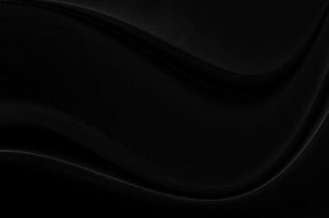 Black gray satin dark fabric texture luxurious shiny that is abstract silk cloth background with patterns soft waves blur beautiful.