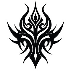 black and white abstract tribal tattoo design