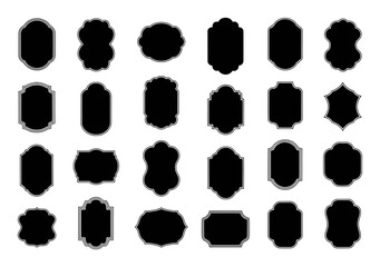 Collection of Decorative Black and White Label Shapes