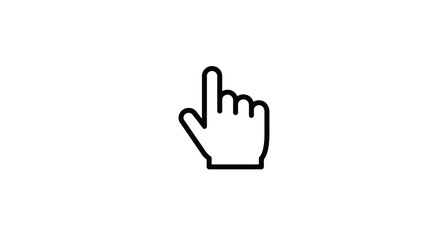 Obraz premium Minimalist hand icon representing cursor in outline style