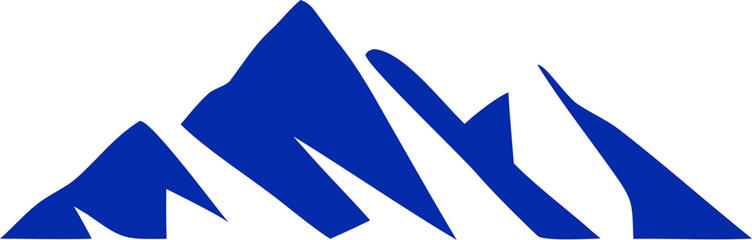 Obraz premium Simple mountain silhouette vector icon, ideal for camping logos, climbing emblems, adventure travel branding, and outdoor lifestyle designs.