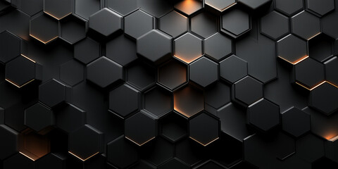 A black and orange hexagonal pattern
