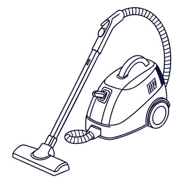 recommend clip art: vacuum cleaner outline household appliance line i