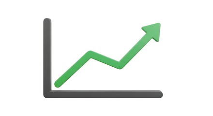 Upward Green Arrow on Gray Axis Financial Growth and Positive Trend.