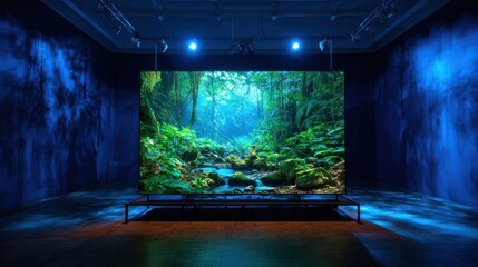 Obraz premium Large screen display in art gallery