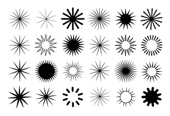 Obraz premium Collection of Starburst and Sunburst Graphic Elements