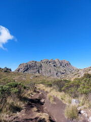 Agulhas Negras Peak, the 5th highest mountain in Brazil, seen from one of the trails in Itatiaia National Park