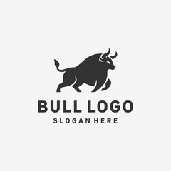Artistic Bull Black White Logo