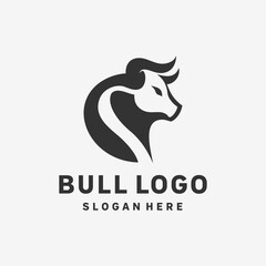 Stylized Bull Minimal Art Logo