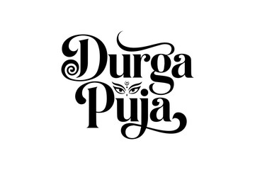 Durga Puja festival typography designs