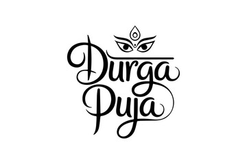 Durga Puja festival typography designs