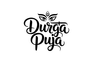 Durga Puja festival typography designs