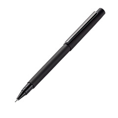 Sleek black ballpoint pen isolated on white background for writing office school essentials image