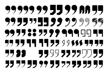Collection of Various Quotation Mark Styles and Punctuation Symbols