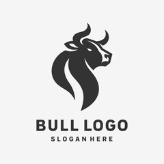 Iconic Bull Symbol Logo Design