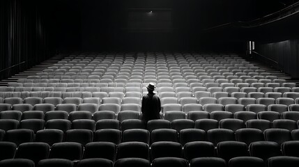 Nice photo of solitary Figure in an Empty Theater.