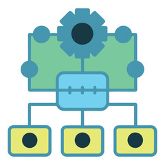 Workflow Automation Icon – Process Management & System Integration Vector