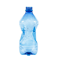 Fototapeta premium Blue plastic bottle with a broken cap, isolated on white or transparent background. PNG