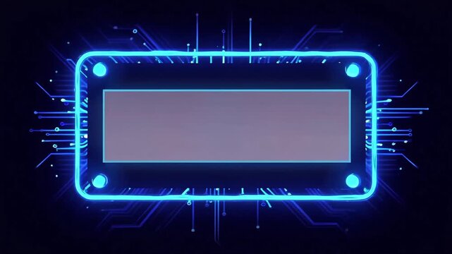 Live Streaming Display Frame with Copy Space Neon Gaming Streamer Player Broadcast Cyber Electronic Futuristic Interface Screen