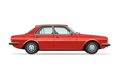 Classic red sedan cruising smoothly, capturing vintage automotive style and timeless elegance for a sophisticated journey.