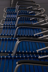 Fototapeta premium Rows of empty chairs on a cruise ship 