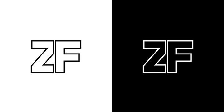 Letter Z and F, ZF logo design template. Minimal monogram initial based logotype.