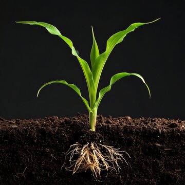 Young corn plant in soil (2)