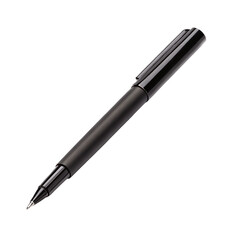 Sleek black ballpoint pen isolated on white background for elegant writing and professional use