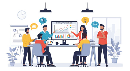 Fototapeta premium Business Teamwork Meeting Discussing Corporate Strategy In The Office