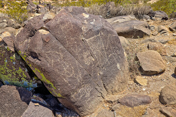 The Three Rivers Petroglyphs are outstanding examples of prehistoric Jornada Mogollon rock art. The basaltic ridge rising above the Three Rivers Valley contains over 21,000 petroglyphs.