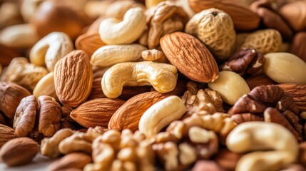 Obraz premium Background covered with walnuts.