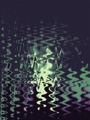 Abstract neon glitch waves texture in purple and green tones with distorted ripple effect. Perfect for digital art, posters, album covers, and futuristic design projects.