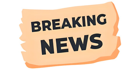 BREAKING NEWS creative banner,minimalistic flat vector illustration,plain background generated by AI