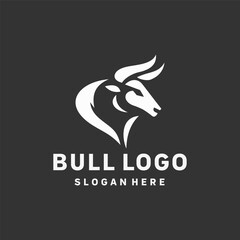 Elegant Bull Outline Logo Design