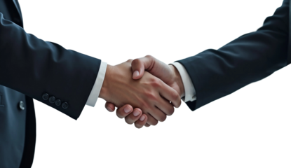 Businessman handshake isolated on transparent background