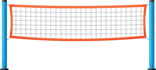 Beach volleyball net isolated on white sport equipment outdoor game vector